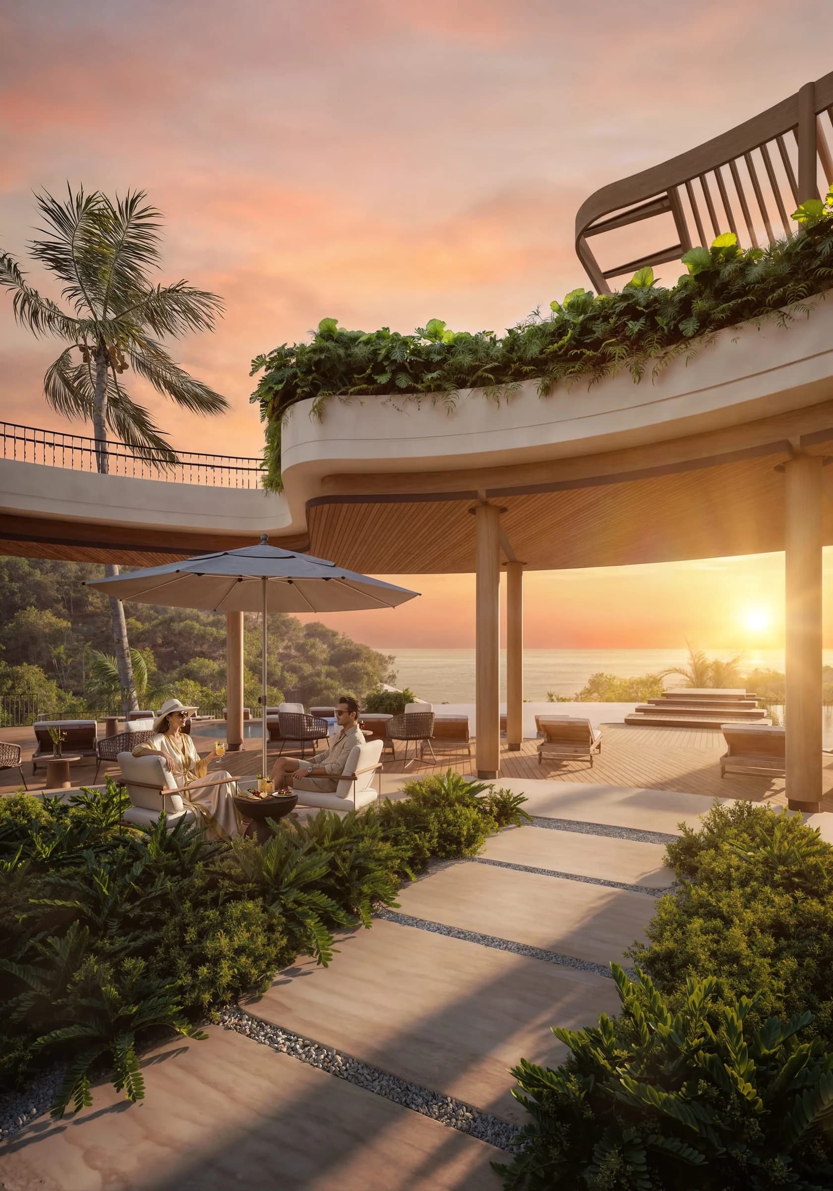 Beach club solarium
